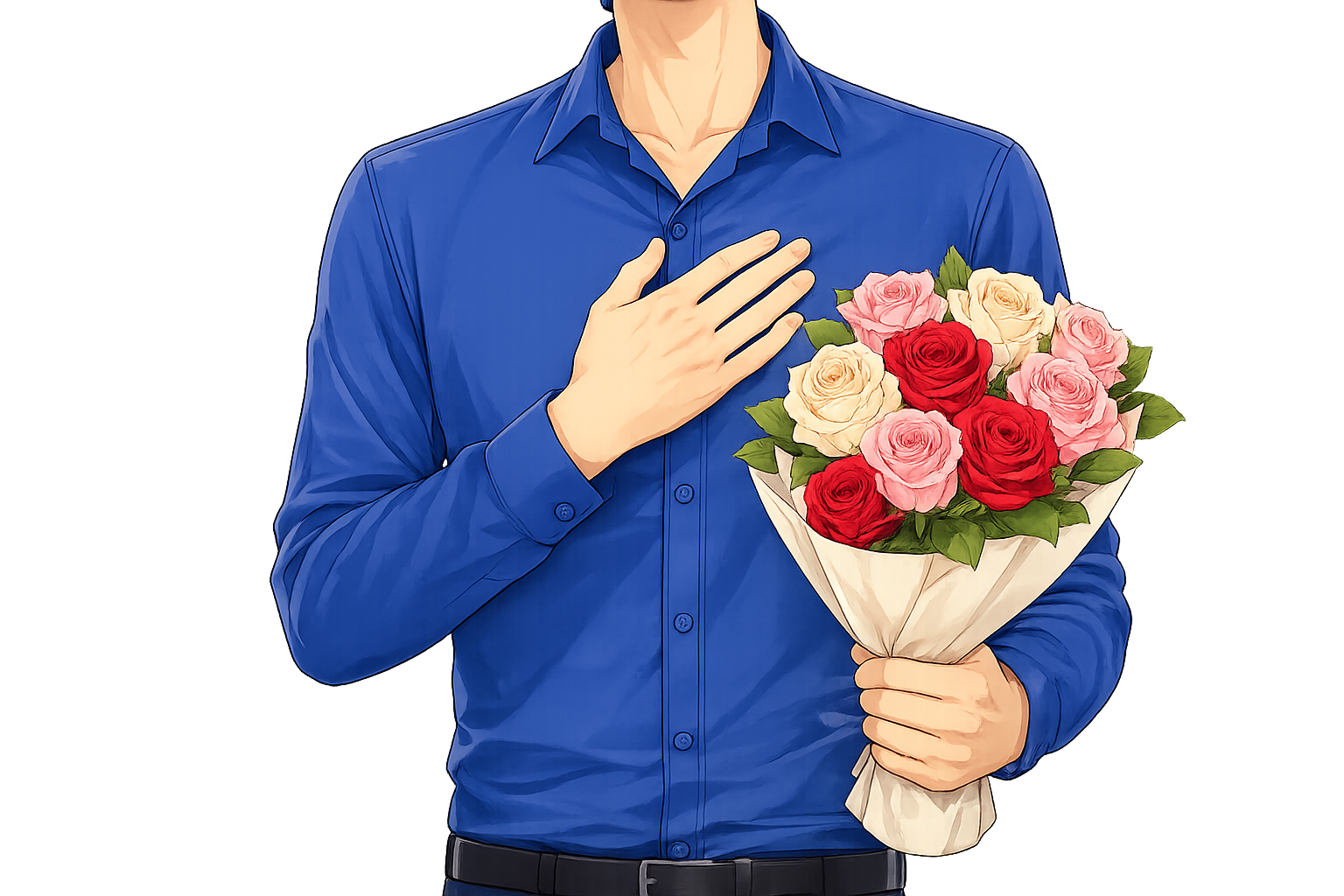 婚活に悩む男性のイラスト